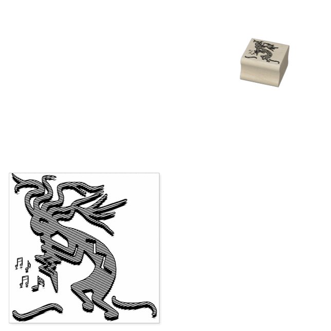 Southwestern Musicial Merrymaker Kokopelli Artwork Rubber Stamp (Stamped)
