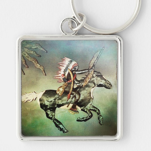 Southwestern Native American Tribal Indian Horse Key Ring (Front)