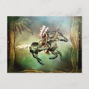 Southwestern Native American Tribal Indian Horse Postcard