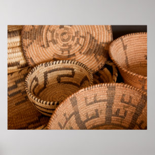 Southwestern Native American Woven Baskets  Poster