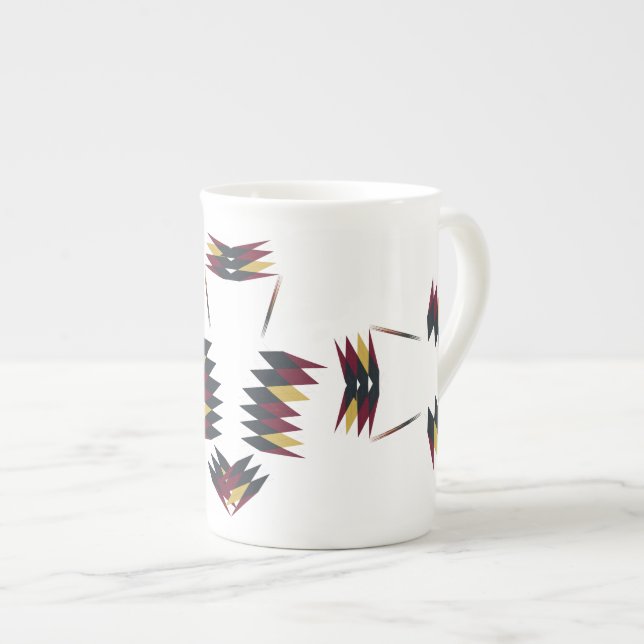 Southwestern Native Art Pattern Bone China Mug (Front Right)