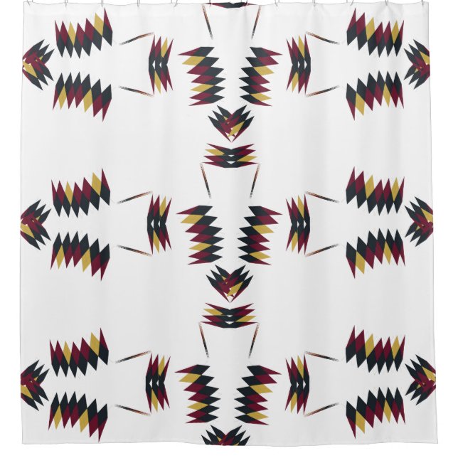 Southwestern Native Art Pattern Shower Curtain (Front)