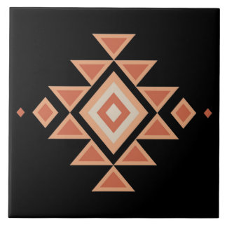Southwestern Native Black and Desert Orange Tile