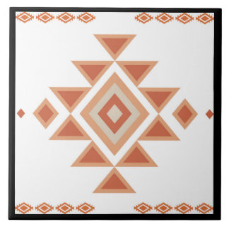 Southwestern Native Black and Desert Orange Tile