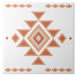 Southwestern Native White and Desert Orange Tile