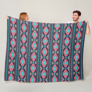 Southwestern navajo ethnic tribal pattern. fleece blanket