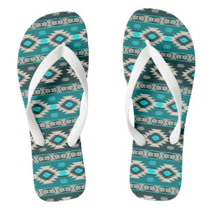 Southwestern navajo ethnic tribal pattern. flip flops