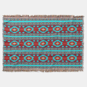 Southwestern navajo ethnic tribal pattern. throw blanket