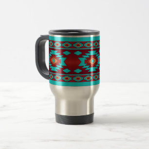 Southwestern navajo ethnic tribal pattern. travel mug