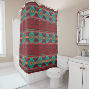 Southwestern navajo geometric pattern. shower curtain