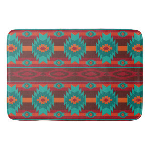 Southwestern navajo tribal pattern bath mat