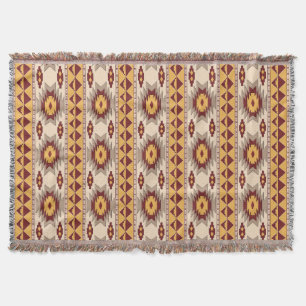 Southwestern navajo tribal pattern throw blanket