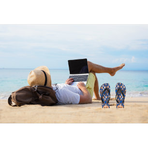 Southwestern Oasis Aztec Geometric Flip Flops