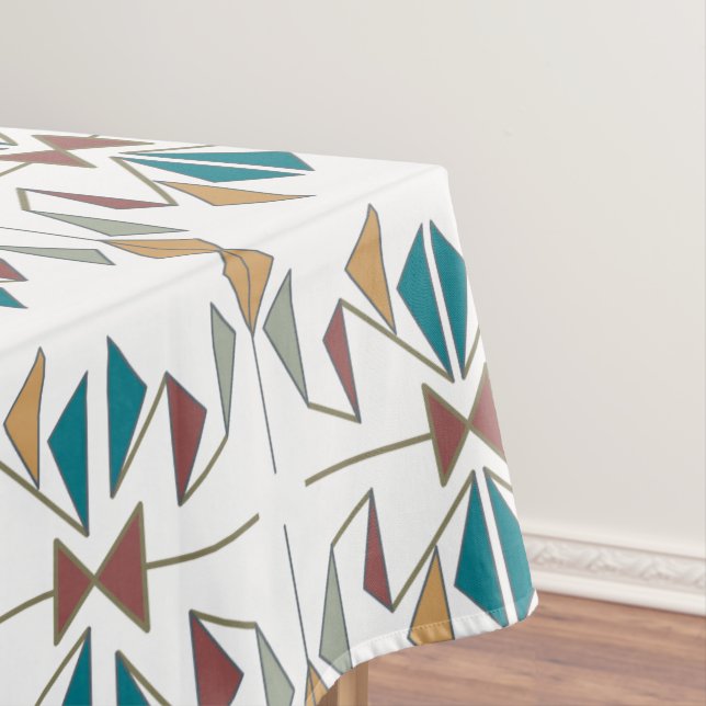 Southwestern Oblique Triangle Pattern Design Tablecloth (In Situ)