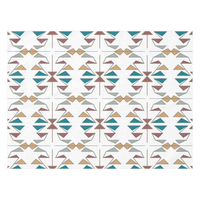 Southwestern Oblique Triangle Pattern Design Tablecloth (Front (Horizontal))