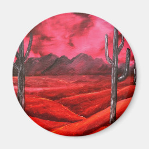 southwestern oil landscape painting magnet