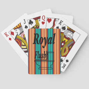 Southwestern Orange Red Turquoise Rainbow Stripes Playing Cards