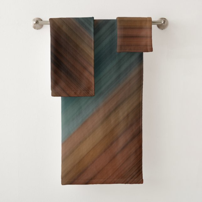 Southwestern Painted Desert Faux Wood Bath Towel Set (Insitu)