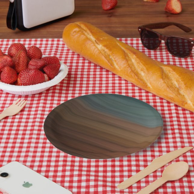 Southwestern Painted Desert Faux Wood Paper Plate (Picnic)