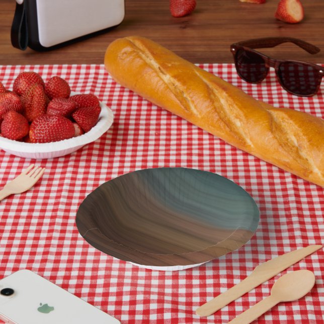 Southwestern Painted Desert Faux Wood  Paper Plate (Picnic)