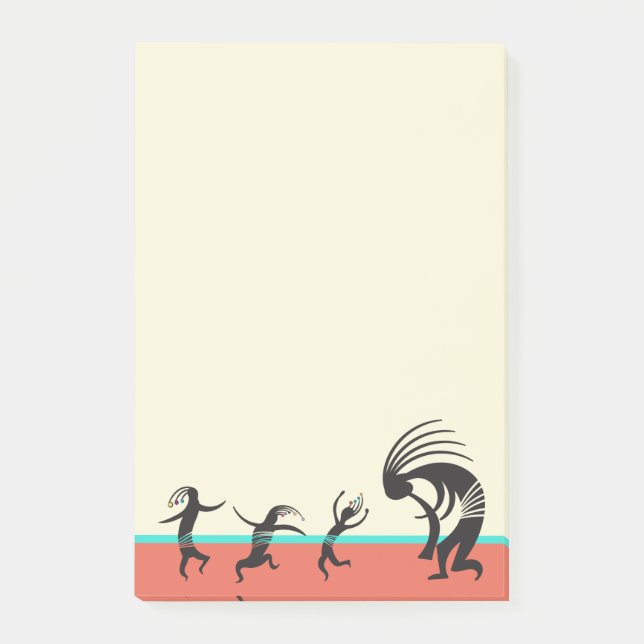 Southwestern Party Dancing Kokopelli Post-it Notes (Front)