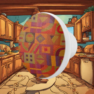 Southwestern pattern ceramic knob