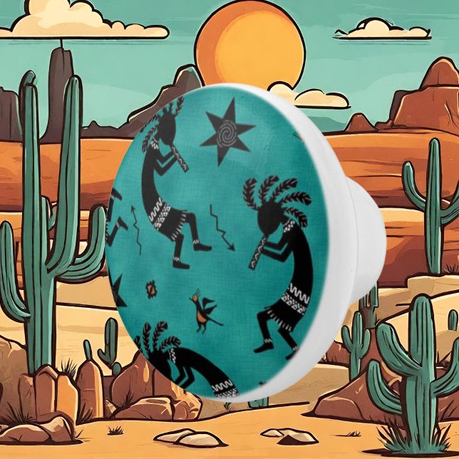 Southwestern pattern fun Ceramic knob (Creator Uploaded)