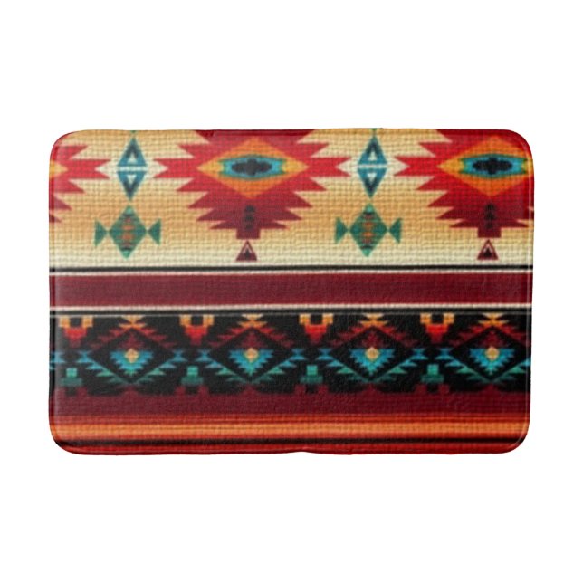 Southwestern pattern fun medium bathmat (Front)