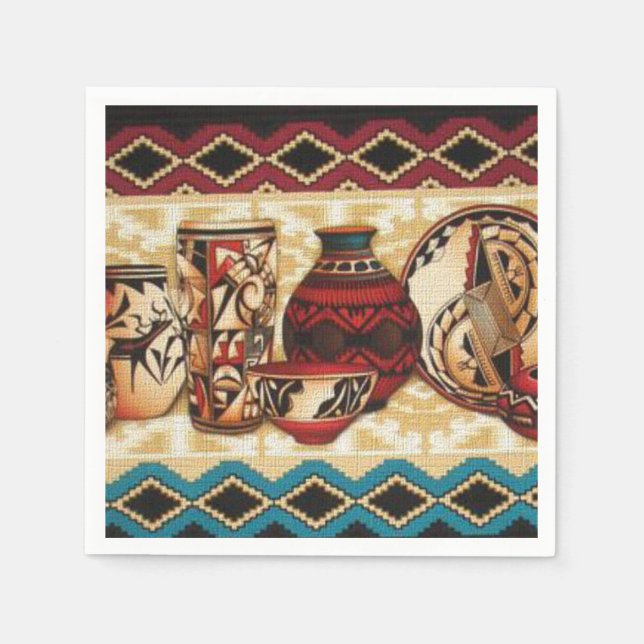 Southwestern pattern fun paper napkins (Front)