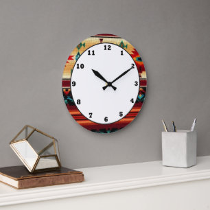 Southwestern pattern fun wall clock