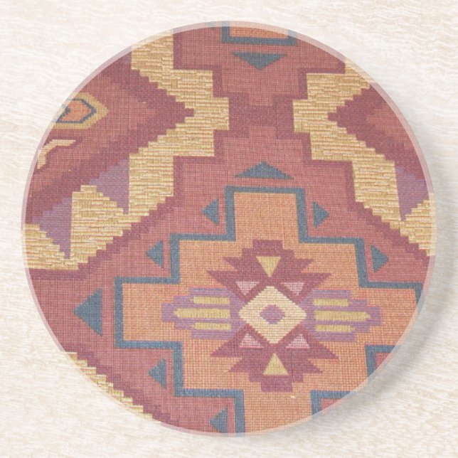 Southwestern Pattern Sandstone Drink Coaster (Front)