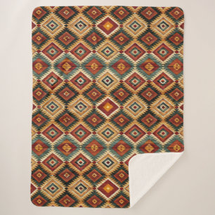 Southwestern pattern sherpa blanket