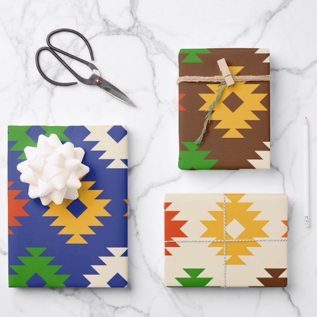 Southwestern Pattern Wrapping Paper Sheet (Front)