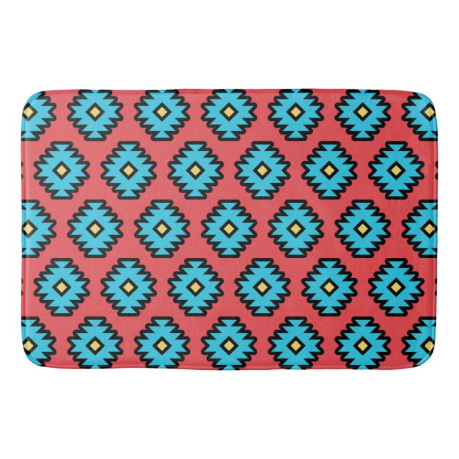 Southwestern Pop-Art Pattern Bath Mat (Front)