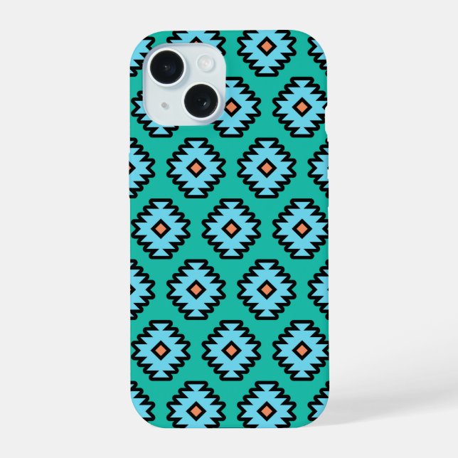 Southwestern Pop-Art Pattern iPhone 15 Case (Back)