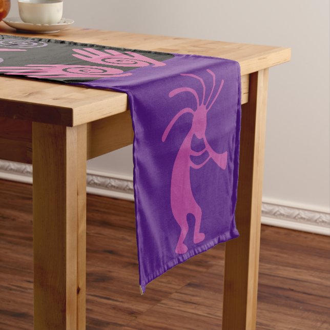 Southwestern Purple Kokopelli  Short Table Runner (In Situ)