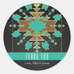 Southwestern Ranch Turquoise Black Gold Stickers