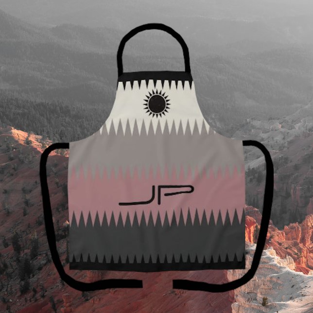  Southwestern Restaurant Style Monogram Apron (Creator Uploaded)