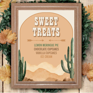 Southwestern Rustic Desert Cactus Sweets & Dessert Poster