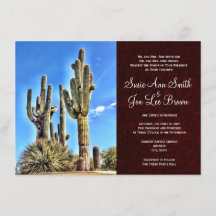 Southwestern Saguaro Cactus Wedding Invitations