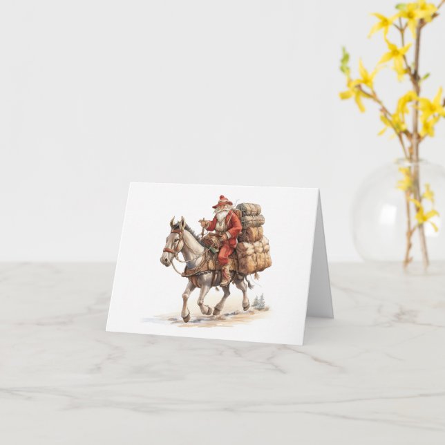 Southwestern Santa Christmas card (Yellow Flower)