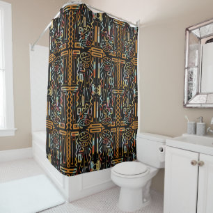 Southwestern Scratch Art Pattern Shower Curtain