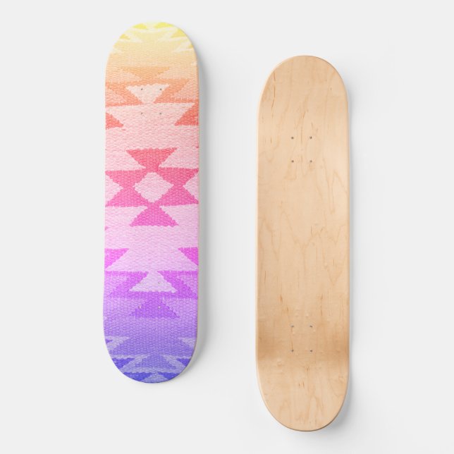 Southwestern Skateboard Deck, Bright Summer Hues (Front)