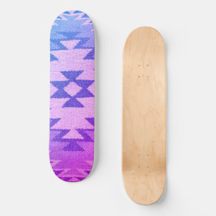 Southwestern Skateboard Deck Vibrant Blue & Purple