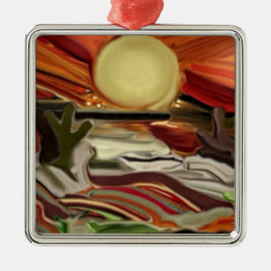 Southwestern Skies Abstract Art Metal Tree Decoration