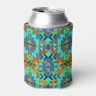 Southwestern Skies Aqua and Green Can Cooler