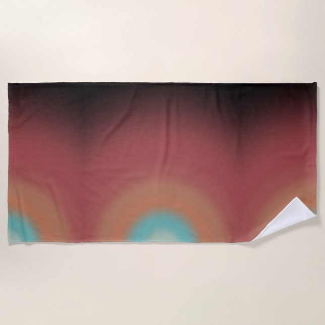 Southwestern Southwest Desert Rainbow Art Design Beach Towel (Front)