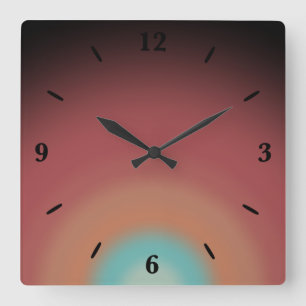 Southwestern Southwest Desert Rainbow Art Design Square Wall Clock