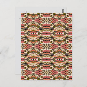 Southwestern Squiggly Wiggly Earth Tone Abstract Postcard