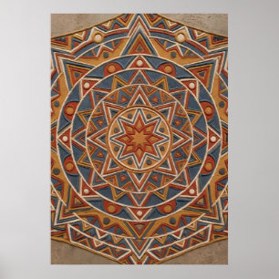 Southwestern Star Mandala Geometric Art Poster